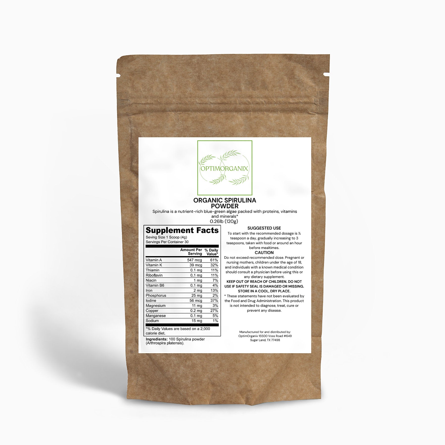 Spirulina Powder - Optim Organix